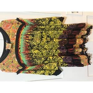 Vintage Gene Ewing Biswoman 90s Beaded Fringe Shirt Size XL